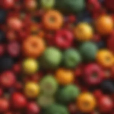 Colorful Produce for Healthier Living A vibrant assortment of fruits and vegetables promoting health