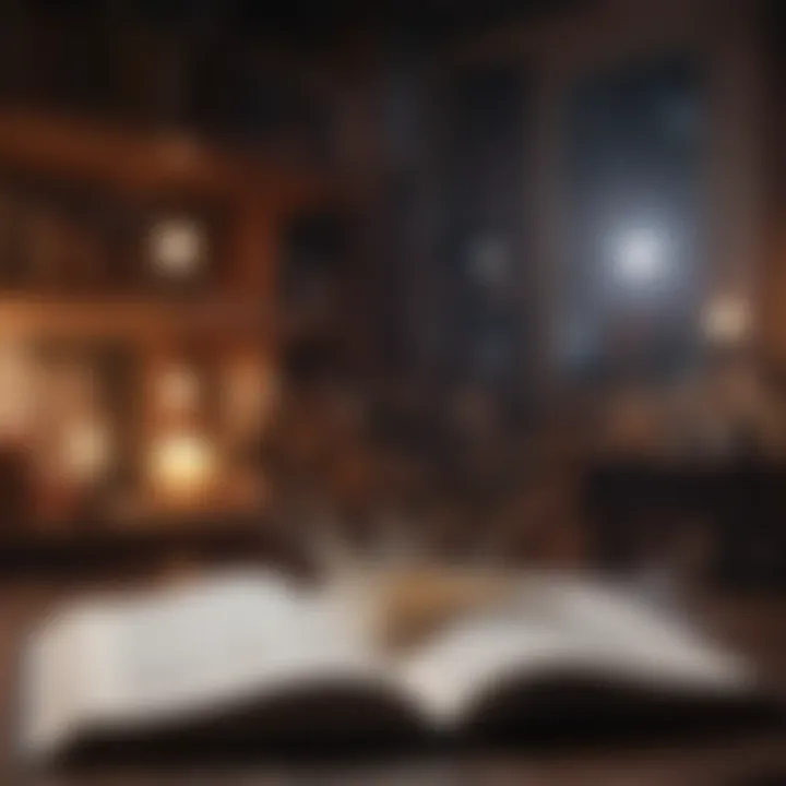An open book with highlighted passages and notes.