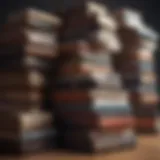 A stack of top-selling books with diverse genres.