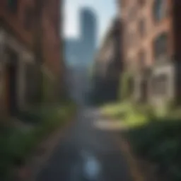 Nature reclaiming urban landscapes