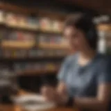 Illustration of a person accessing Audible account settings