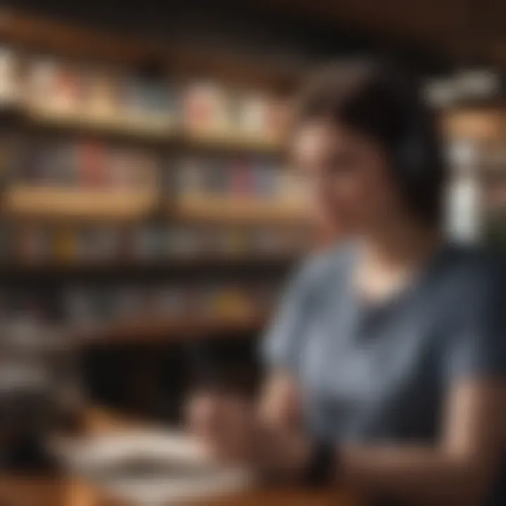 Illustration of a person accessing Audible account settings