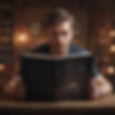 Immersion in Storytelling A thoughtful reader immersed in a captivating story