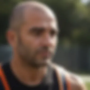 Agassi reflecting during a training session