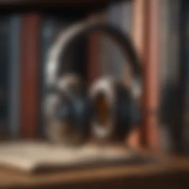 Unlocking Audible Content Abstract depiction of a key unlocking a digital library with earphones