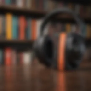 Illustration depicting the selection of audiobooks on the Audible platform