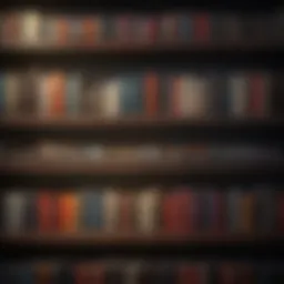 Bookshelf with various audiobooks