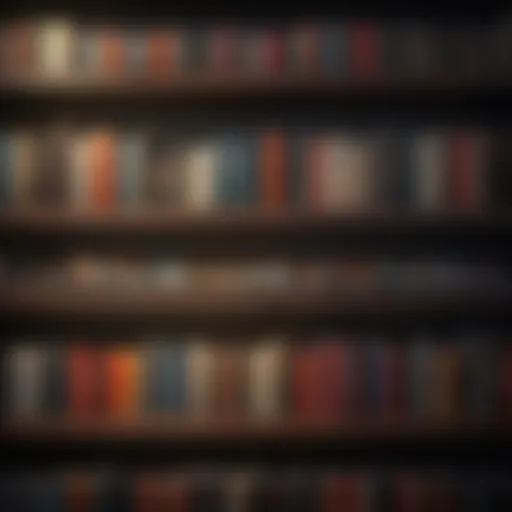 Bookshelf with various audiobooks