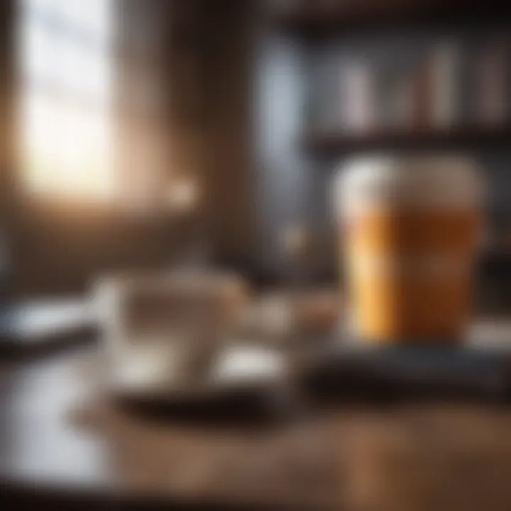 Illustration of a person enjoying a cup of coffee while listening to an audiobook