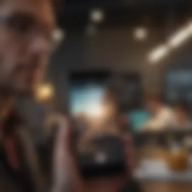 Creating a Harmonious Blend of Audible and iPhone Features Innovative visualization of a seamless connection between Audible and iPhone