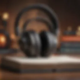 Audiobook headphones representing intellectual enhancement