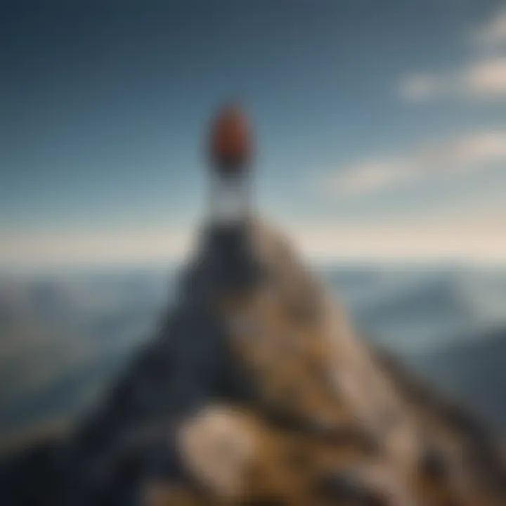 A person standing atop a mountain, experiencing a sense of accomplishment and clarity.