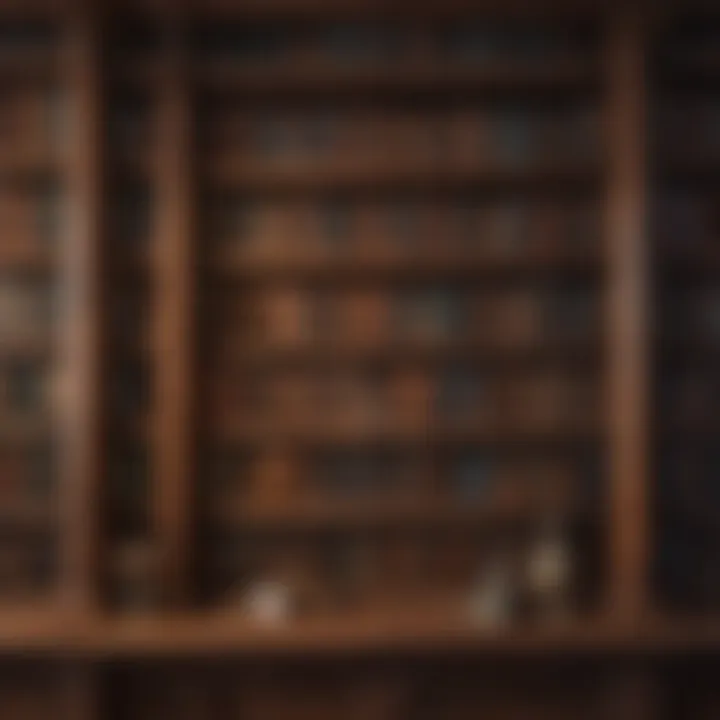 Artistic depiction of a historical bookshelf filled with knowledge and wisdom