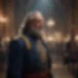 Abstract representation of historical figures in a dynamic setting