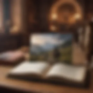 Guided Historical Journey Visual representation of the journey through history with a book as a guide