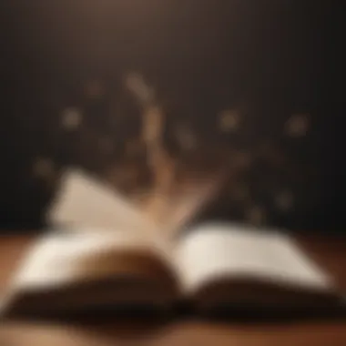 Igniting Inspiration Through Words An open book with pages fluttering in the breeze, symbolizing ideas taking flight