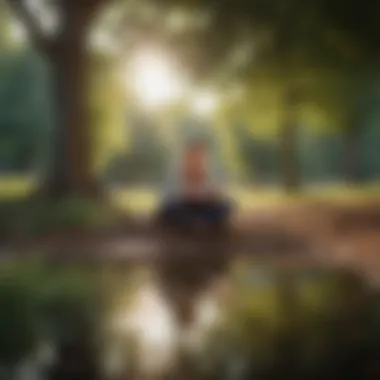 The Joy of Reflection in Nature A person sitting in a park, deeply engrossed in reading a book