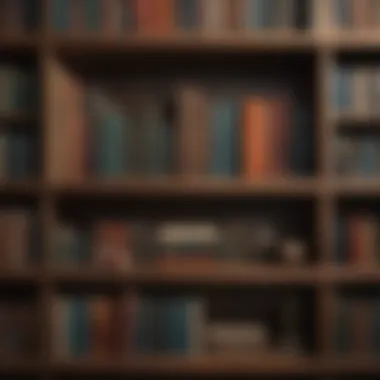 A Gateway to Intellectual Exploration A bookshelf brimming with diverse genres and titles