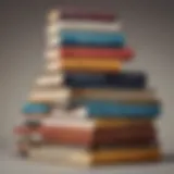 Illustration showcasing a stack of self-help books with motivational quotes.
