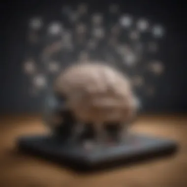 Brain-shaped puzzle with audiobook icons connecting