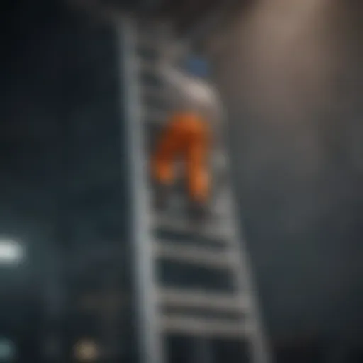 Illustration depicting a person climbing a ladder symbolizing career progression