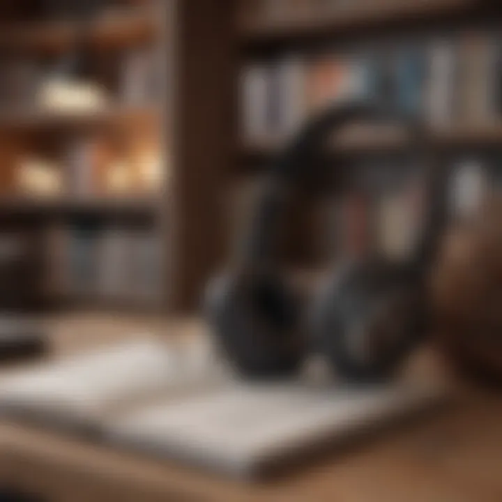 Cozy reading nook with headphones and audiobook device