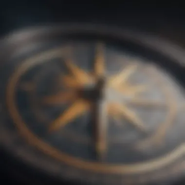Illustration showing a compass pointing towards success with positive mindset