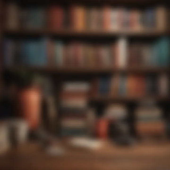 An inviting bookshelf filled with self-help literature.