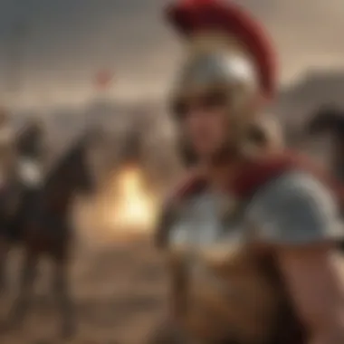 Alexander's Strategic Brilliance An artistic representation of Alexander the Great on the battlefield, embodying his strategic genius.