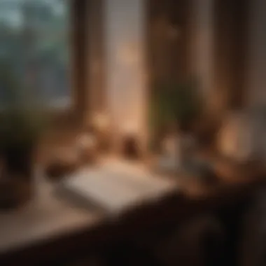 Tranquil Reading Haven Cozy candlelit reading nook