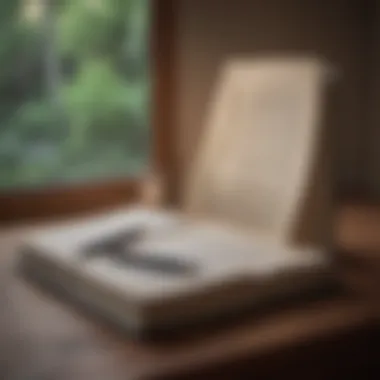 The Power of Self-Reflection A serene environment with a journal and pen, symbolizing self-reflection.