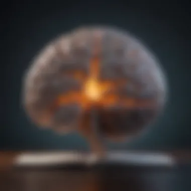 Innovative visualization of a knowledge seeker with a glowing brain symbol