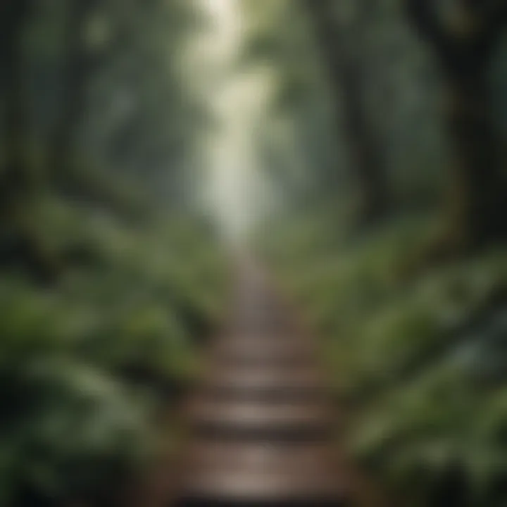 A pathway winding through a lush forest, signifying the journey of self-reflection