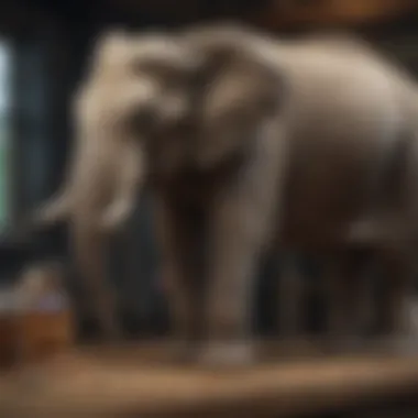 Intellectual Exploration: Elephant's Cognitive Prowess Curious Elephant Engaging in Problem-Solving Activity