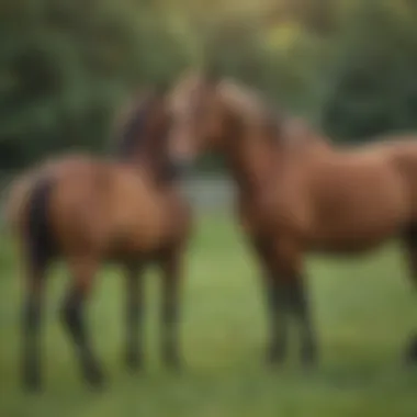 Graceful Horse Exhibiting Social Bonds in Pastoral Setting