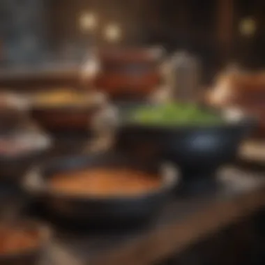 Diverse traditional cooking pots