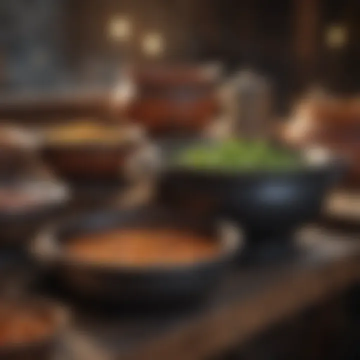 Diverse traditional cooking pots