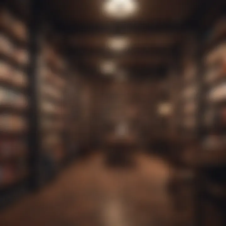 Elegant bookstore interior with shelves of audio books