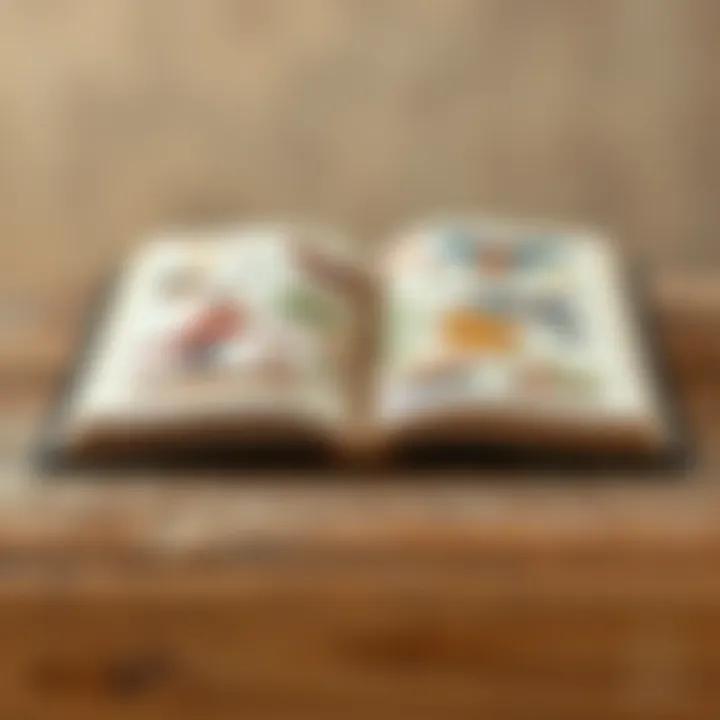 An open book with vibrant illustrations, symbolizing the joy of literature.