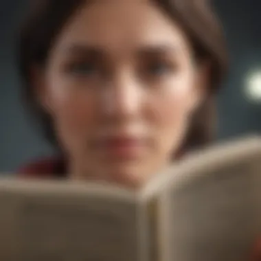 Fostering Deep Focus in Reading A person engaged in reading with focused expression and minimal distractions.