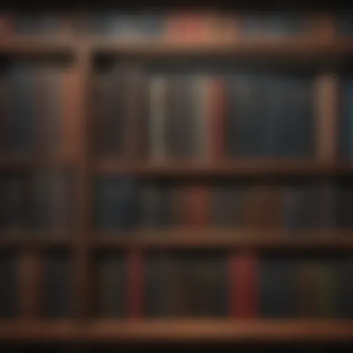 Bookshelf filled with classic business literature