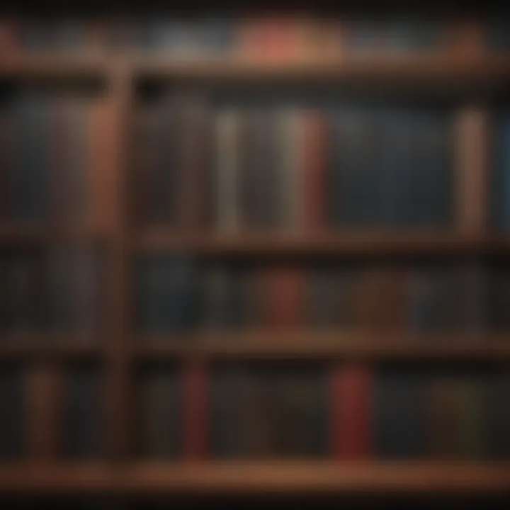 Bookshelf filled with classic business literature