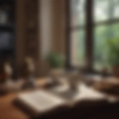 Finding Tranquility in Literature A serene reading nook with a cup of tea and a book