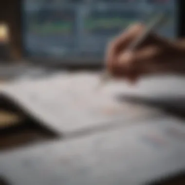 Financial Analysis A person analyzing financial graphs and charts