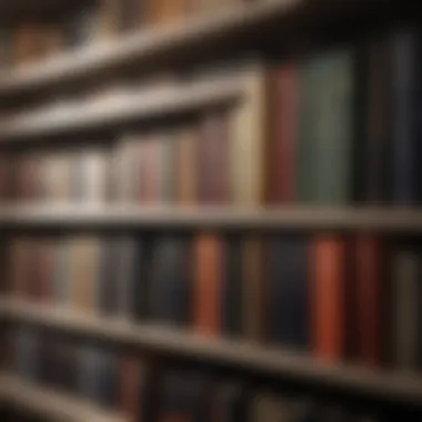 A detailed bookshelf filled with investment literature