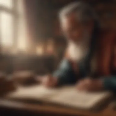 In-depth Analysis of Historical Literature A scholar analyzing world history texts