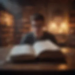 A young adult immersed in a captivating book.