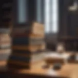 Books stacked on a table reflecting investment strategies