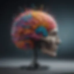 A brain composed of colorful abstract shapes representing cognitive processes