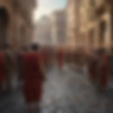 Daily Life in Ancient Rome An illustration depicting a scene from Roman daily life
